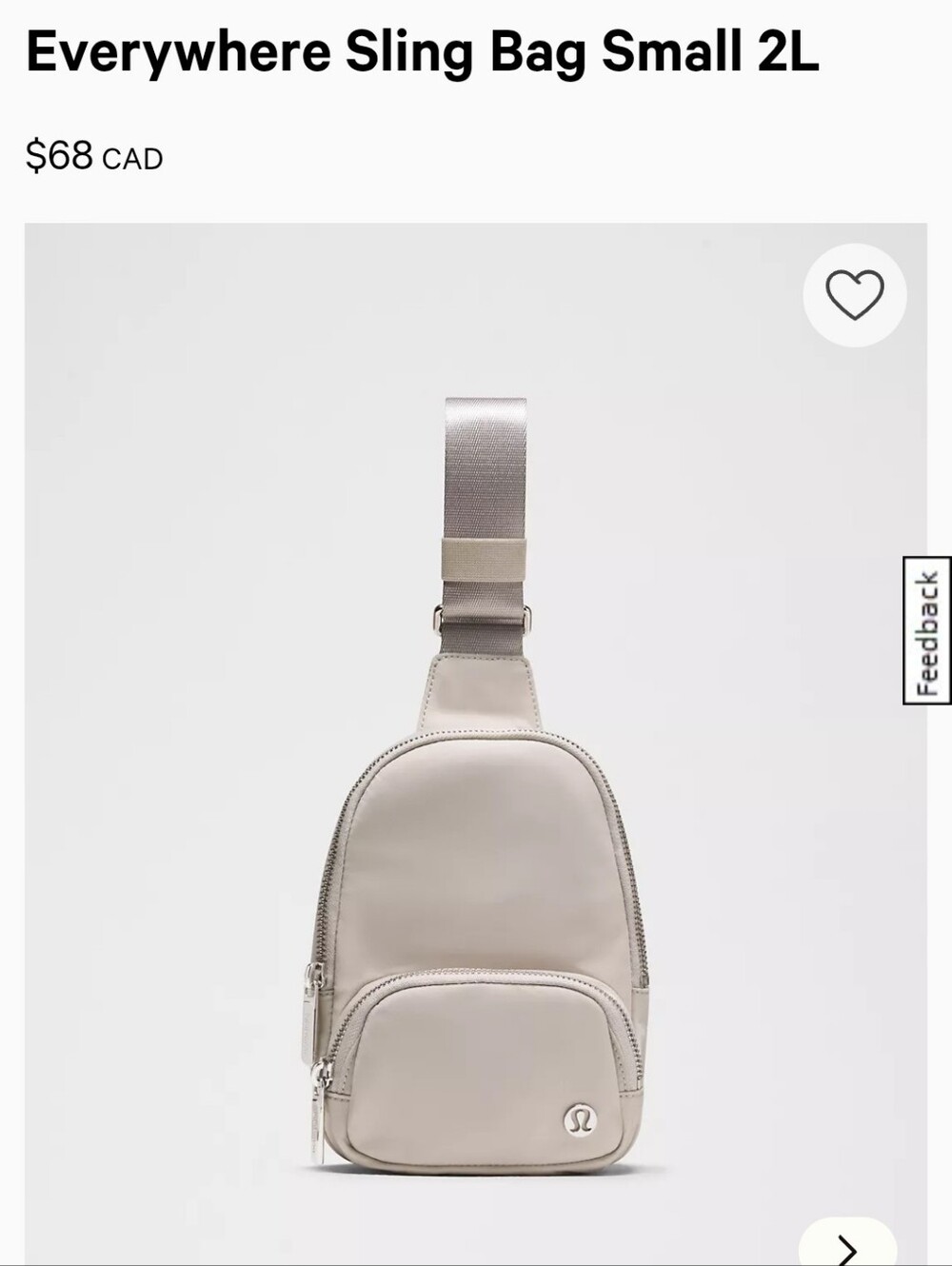 Lululemon Everywhere Sling Bag-   NEW, 2L